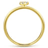 14K Yellow Gold Pave Diamond Uppercase S Initial Ring - 0.07 ct