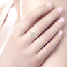 14K Yellow Gold Pave Diamond Uppercase S Initial Ring - 0.07 ct