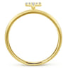 14K Yellow Gold Pave Diamond Uppercase T Initial Ring - 0.05 ct