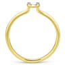 14K Yellow Gold Pave Diamond Uppercase U Initial Ring - 0.06 ct