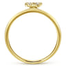 14K Yellow Gold Pave Diamond Uppercase W Initial Ring - 0.08 ct