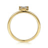 14K Yellow Gold Pave Diamond Uppercase X Initial Ring - 0.06 ct