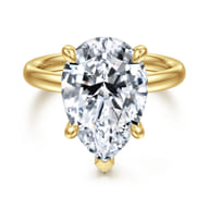 14K Yellow Gold Pear Shape Diamond Engagement Ring