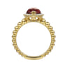 14K Yellow Gold Pear Shape Garnet with Diamond Halo Ring - 0.17 ct