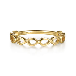 14K Yellow Gold Pear Shape Stackable Ring