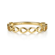 14K Yellow Gold Pear Shape Stackable Ring