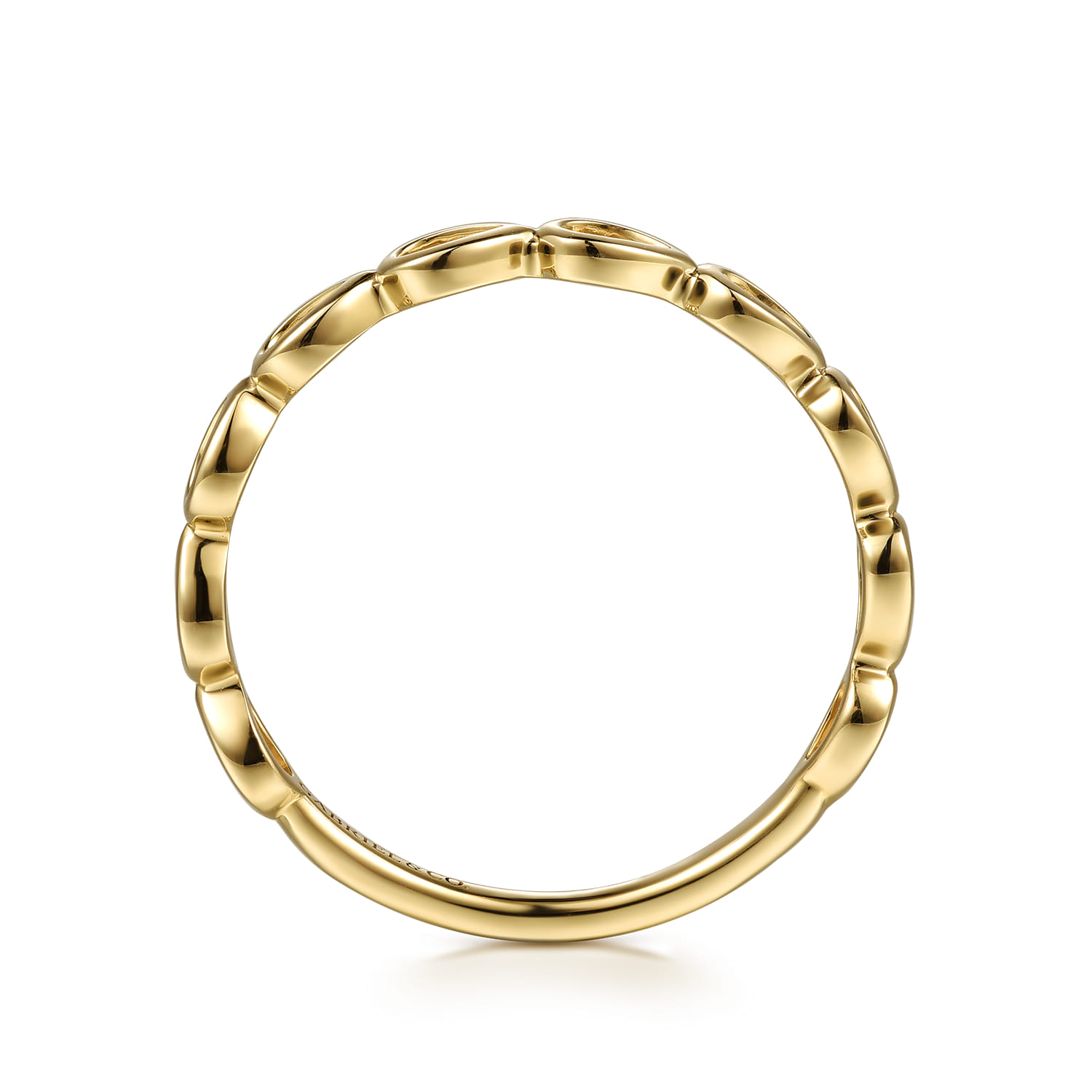 14K Yellow Gold Pear Shape Stackable Ring - Shot 2