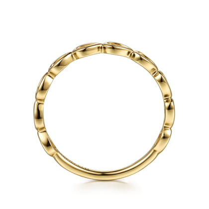 14K Yellow Gold Pear Shape Stackable Ring