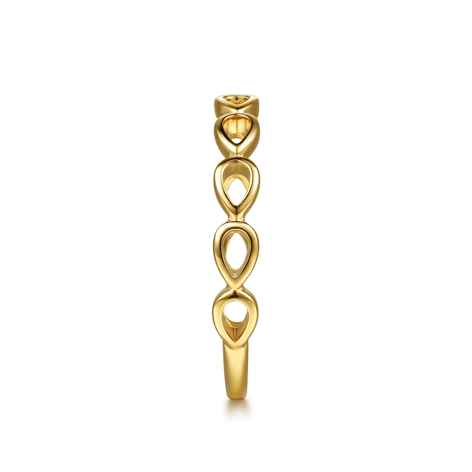 14K Yellow Gold Pear Shape Stackable Ring - Shot 4