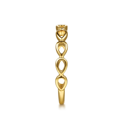 14K Yellow Gold Pear Shape Stackable Ring