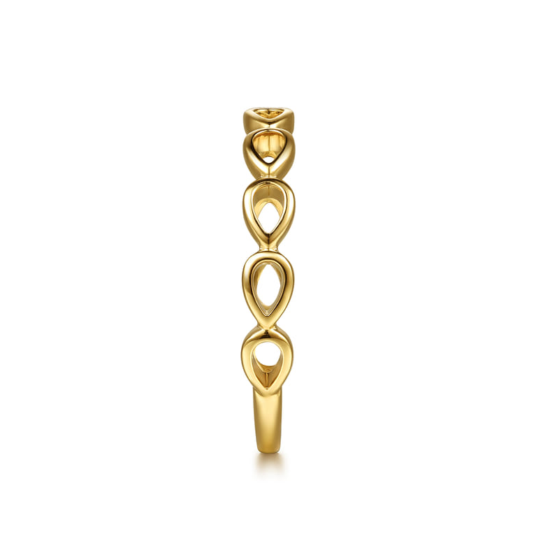 14K Yellow Gold Pear Shape Stackable Ring - Shot 4