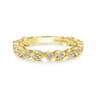 14K Yellow Gold Pear and Round Station Stackable Diamond Ring - 0.2 ct