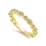 14K Yellow Gold Pear and Round Station Stackable Diamond Ring - 0.2 ct