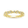 14K Yellow Gold Pear and Round Station Stackable Diamond Ring - 0.2 ct