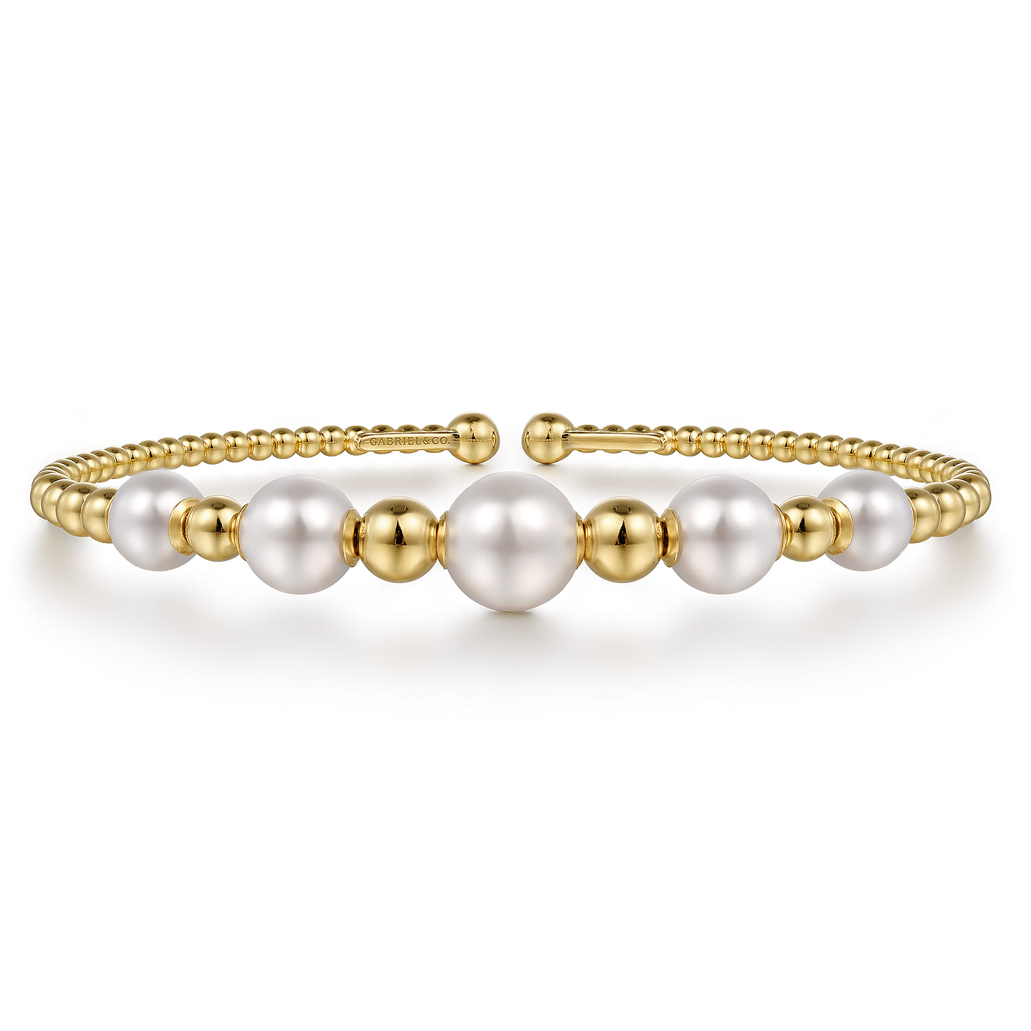 14K Yellow Gold Pearl Bujukan Fashion Bangle - Shot 1