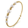 14K Yellow Gold Pearl Bujukan Fashion Bangle