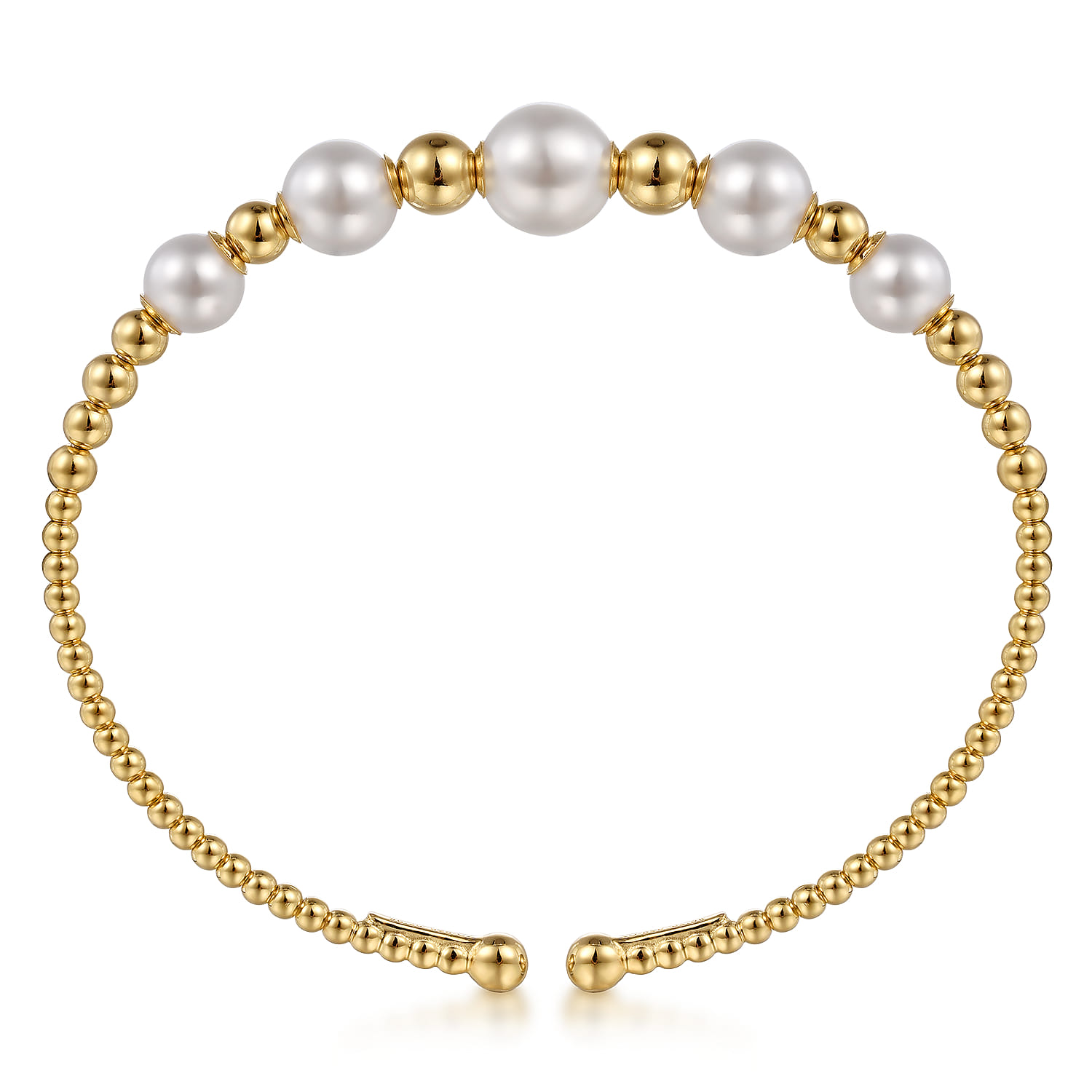 14K Yellow Gold Pearl Bujukan Fashion Bangle - Shot 3