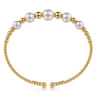 14K Yellow Gold Pearl Bujukan Fashion Bangle