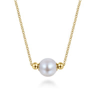 14K Yellow Gold Pearl Bujukan Fashion Necklace