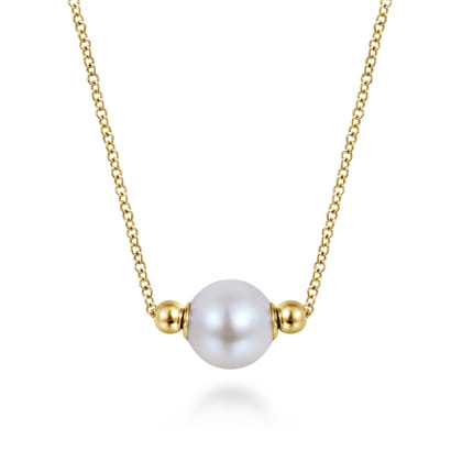 14K Yellow Gold Pearl Bujukan Fashion Necklace