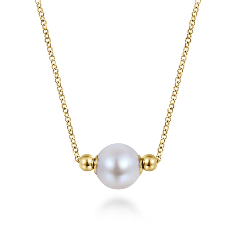 14K Yellow Gold Pearl Bujukan Fashion Necklace - Shot 1