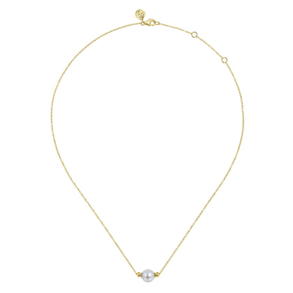 14K Yellow Gold Pearl Bujukan Fashion Necklace