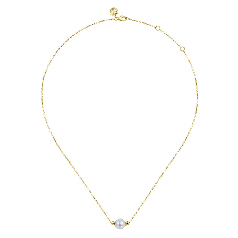 14K Yellow Gold Pearl Bujukan Fashion Necklace - Shot 2