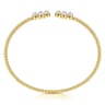 14K Yellow Gold Pearl Bujukan Open Bangle