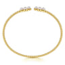 14K Yellow Gold Pearl Bujukan Open Bangle