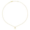 14K Yellow Gold Pearl Cross Pendant Necklace