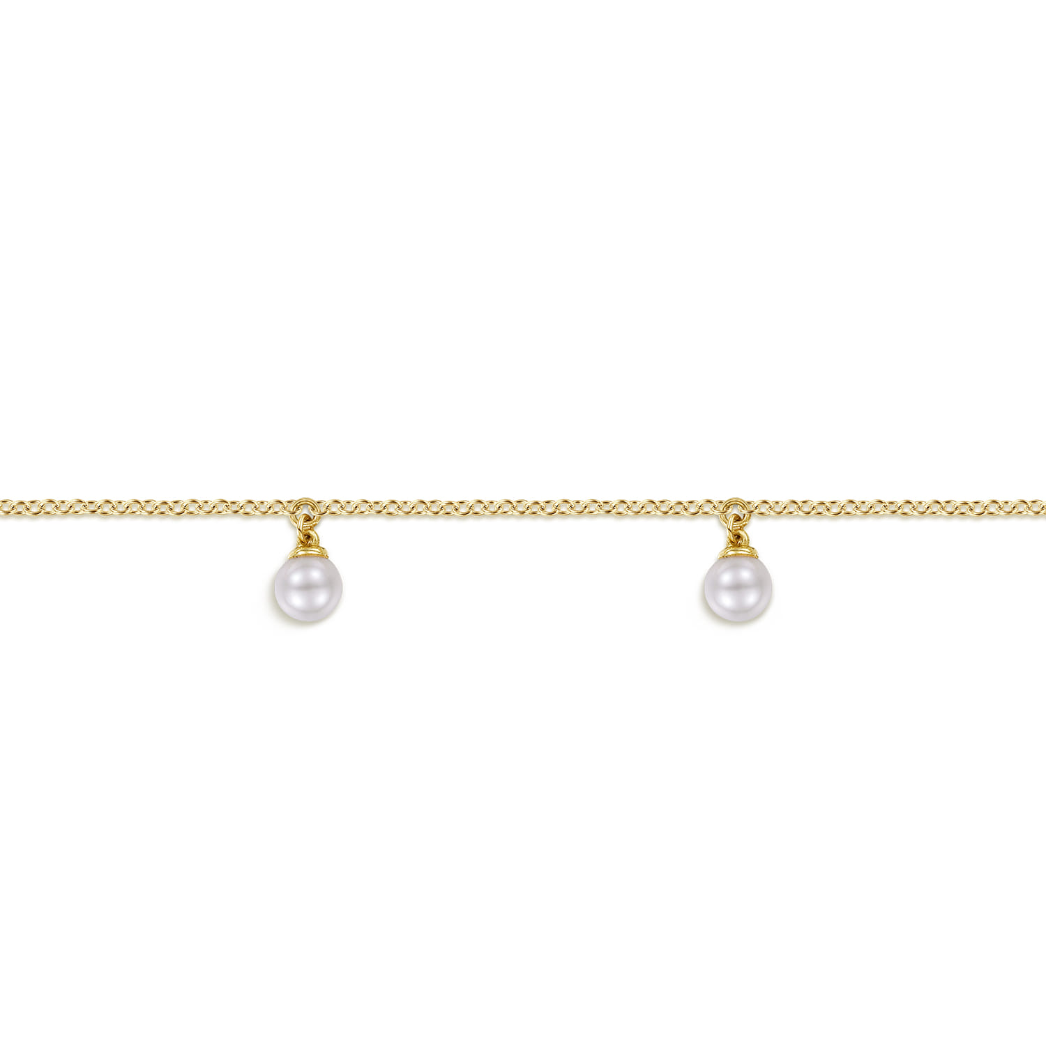 14K Yellow Gold Pearl Droplet Bracelet - Shot 2