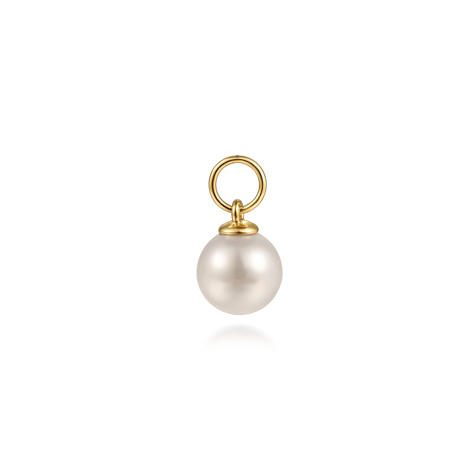 14K Yellow Gold Pearl Earring Charm - Shot 1