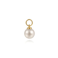 14K Yellow Gold Pearl Earring Charm