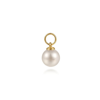 14K Yellow Gold Pearl Earring Charm
