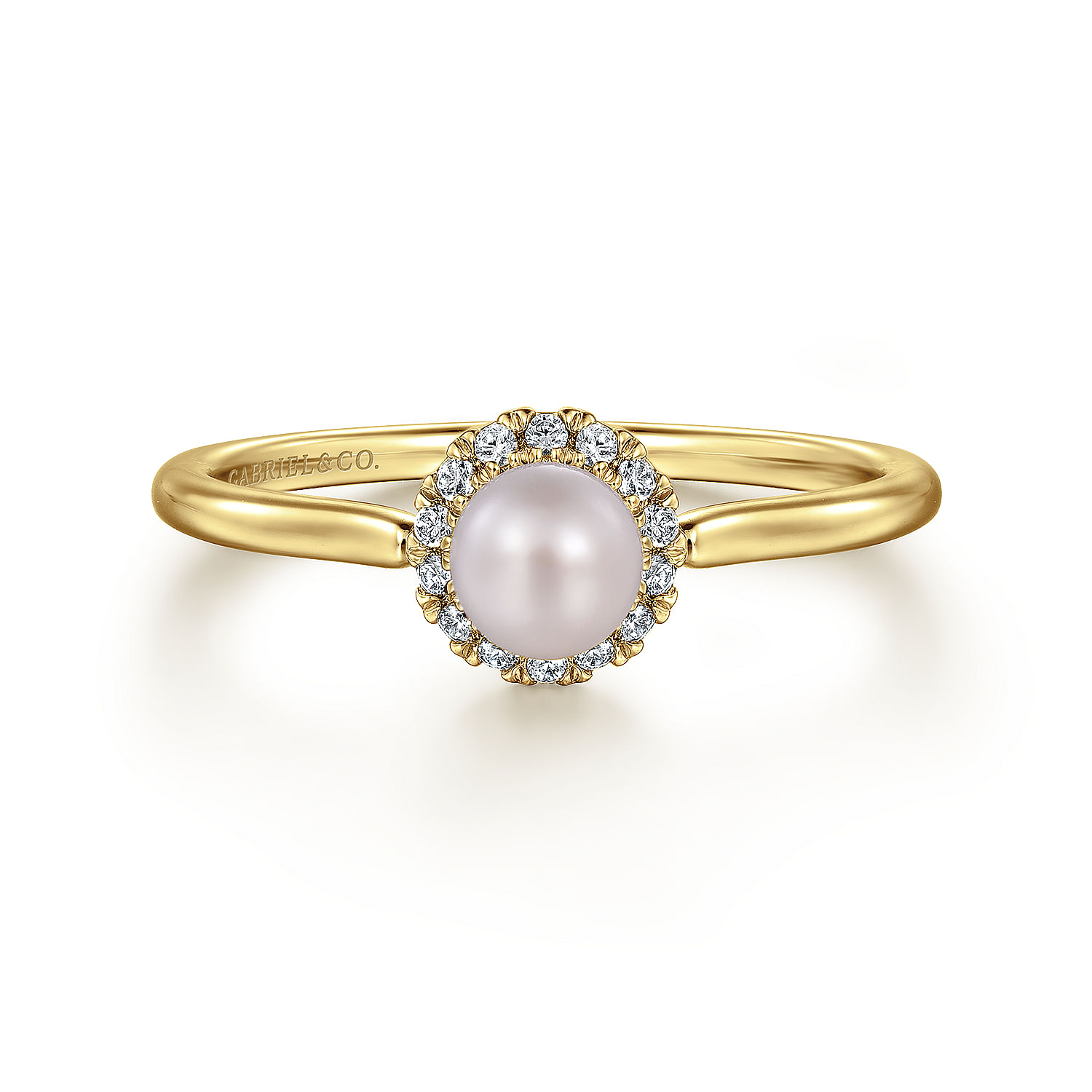 Pearl, diamond outlet and 14k gold ring