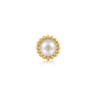 14K Yellow Gold Pearl Single Flatback Stud Earring