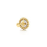 14K Yellow Gold Pearl Single Flatback Stud Earring