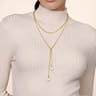 14K Yellow Gold Pearl Wrap Around And Tie Necklace