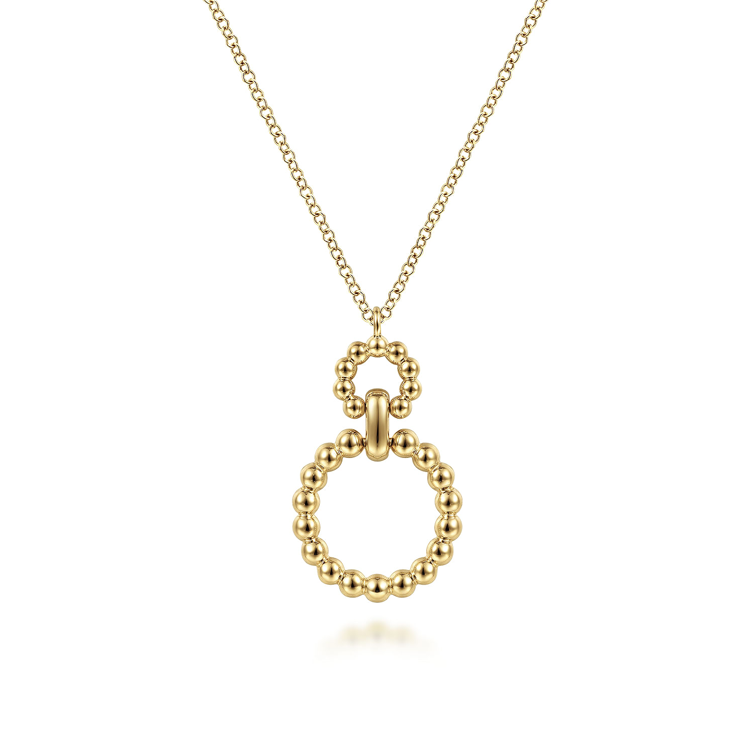 14K Yellow Gold Pendant Necklace with Bujukan Bead Circles