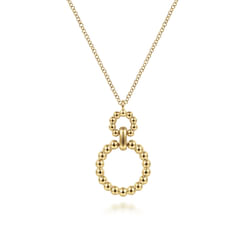 14K Yellow Gold Pendant Necklace with Bujukan Bead Circles