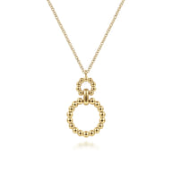 14K Yellow Gold Pendant Necklace with Bujukan Bead Circles