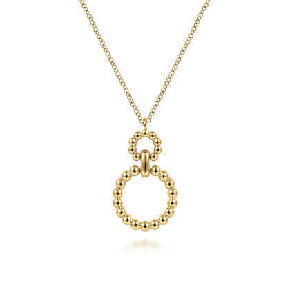 14K Yellow Gold Pendant Necklace with Bujukan Bead Circles
