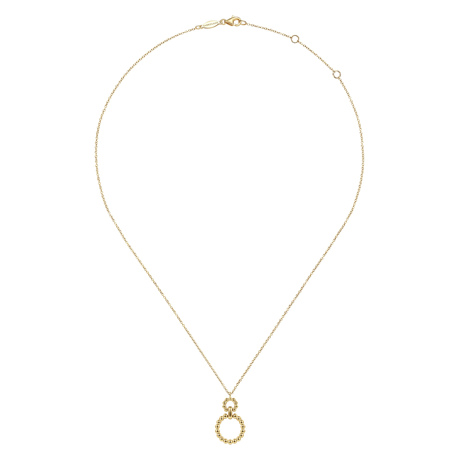 14K Yellow Gold Pendant Necklace with Bujukan Bead Circles