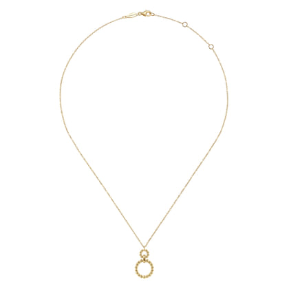 14K Yellow Gold Pendant Necklace with Bujukan Bead Circles