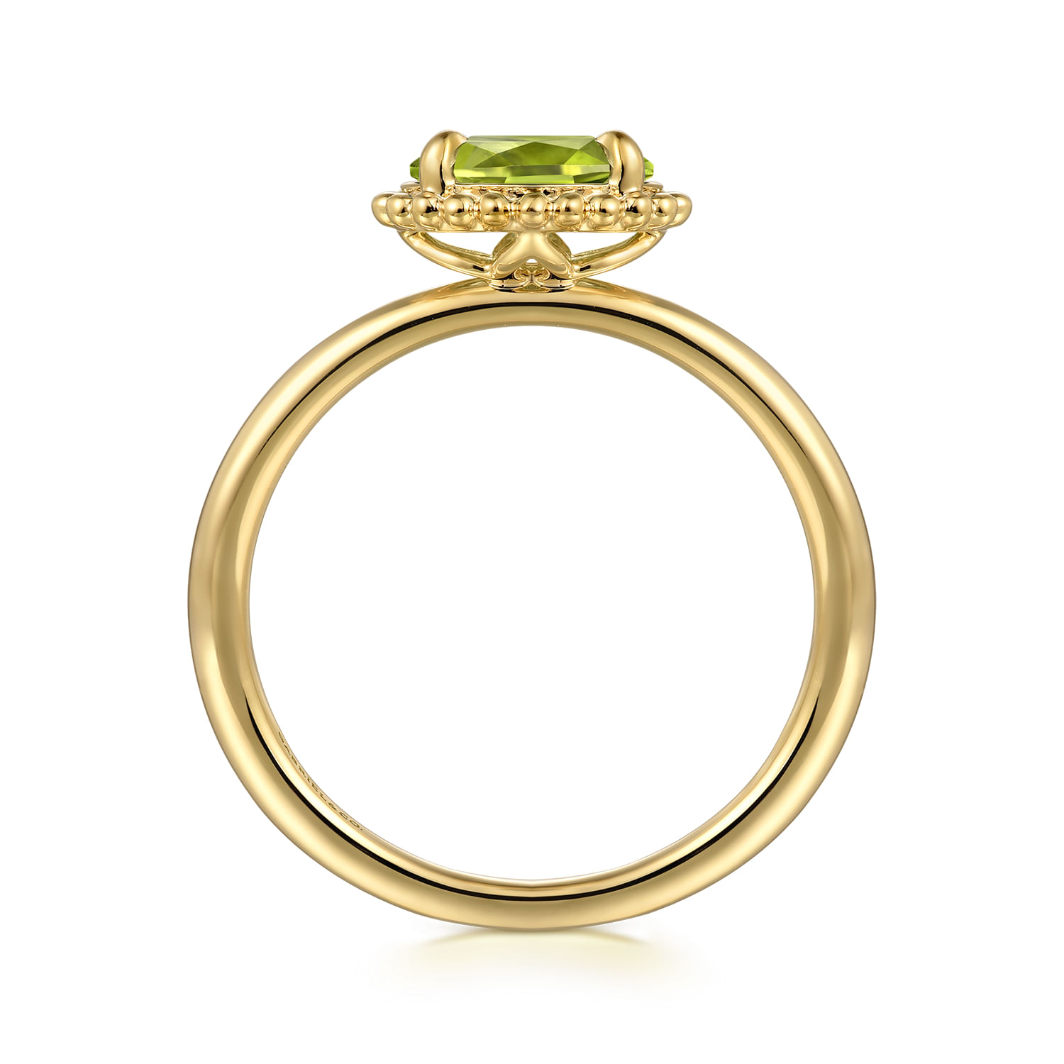 14K Yellow Gold Peridot Bujukan Ladies Ring