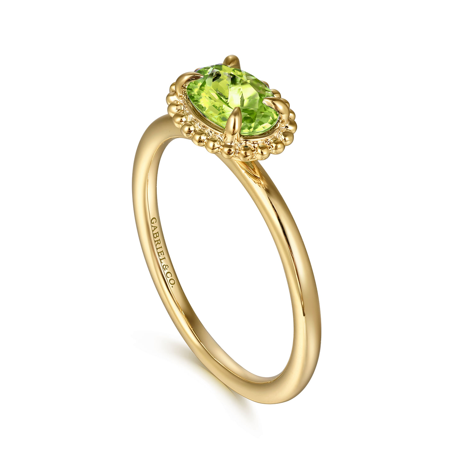 14K Yellow Gold Peridot Bujukan Ladies Ring