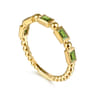 14K Yellow Gold Peridot Geometric Stackable Ring