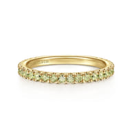 14K Yellow Gold Peridot Stackable Ring