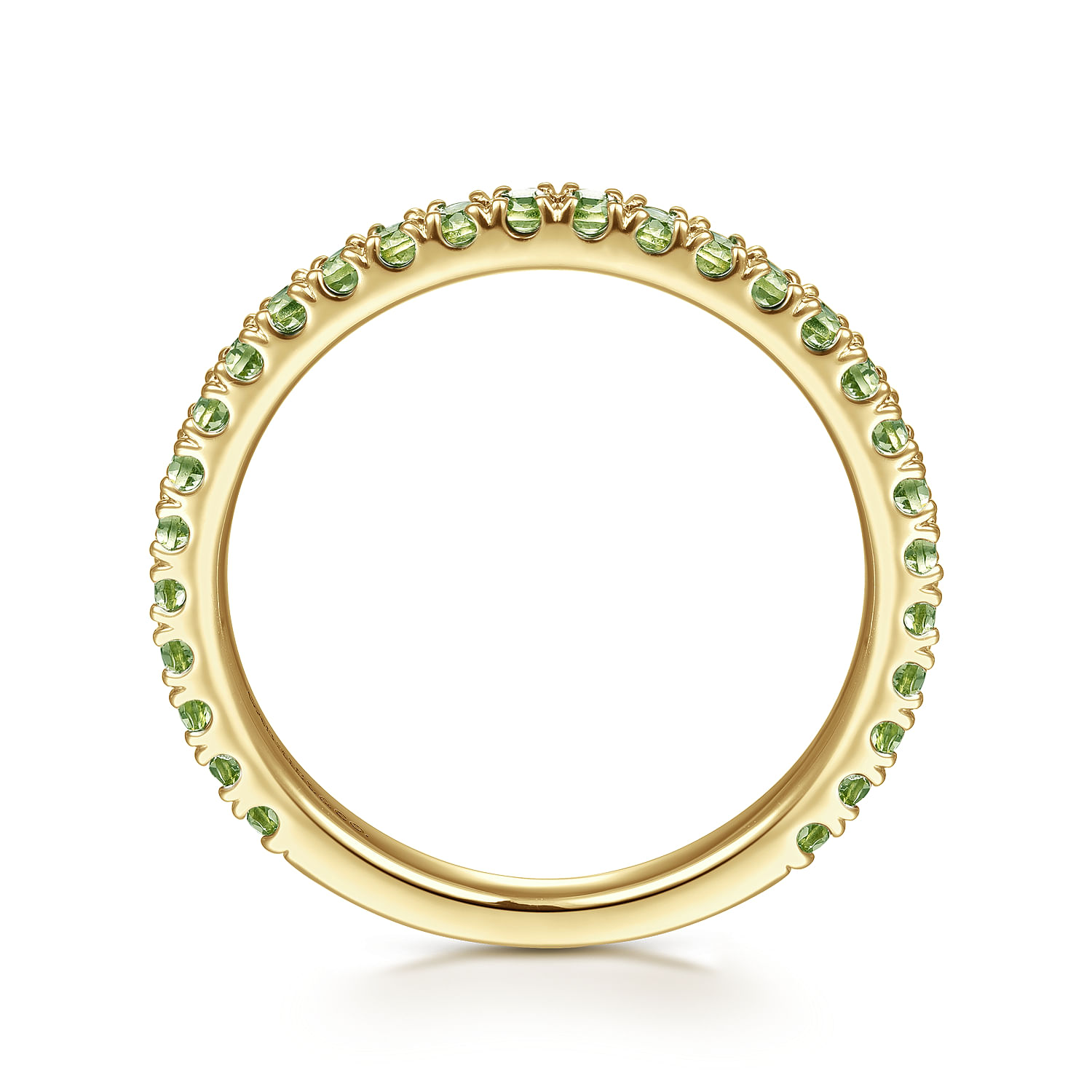 14K Yellow Gold Peridot Stackable Ring - Shot 2