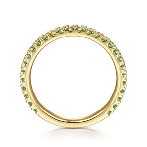 14K Yellow Gold Peridot Stackable Ring